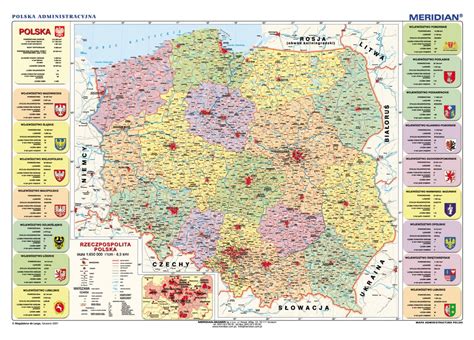 Mapa administracyjna Polski 2018 mapa ścienna Wydawnictwo Edulex