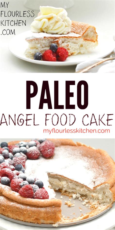 An angel food cake gets its rise, not from baking powder or baking soda, but solely from the air whipped into egg whites. Flourless Angel Food Cake - My Flourless Kitchen | Recipe | Angel food, Cake recipes, Paleo ...