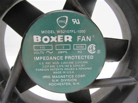 Imc Ws2107fl 1000 Boxer Fan 115vac 2amp 5060hz Panel Mount Cooling