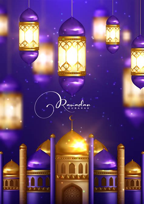 Ramadan Kareem Design With Glowing Lanterns 999498 Vector Art At Vecteezy