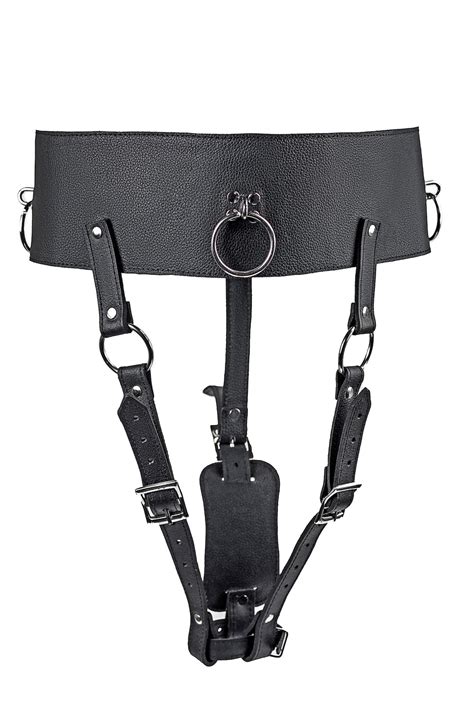 leather forced orgasm belt restraints harness chastity belt magic wand holder bdam bondage sex