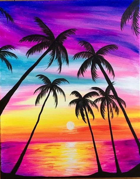 Pin By Gillian Bennett On Painting Sunset Painting Simple Acrylic