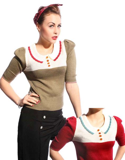 40er50er 2tone Strick Polo Shirt Vintage Rockabilly Pin Up Retro