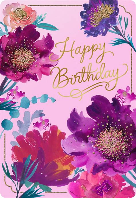 Purple Flowers Jumbo Birthday Card 1625 Greeting Cards Hallmark