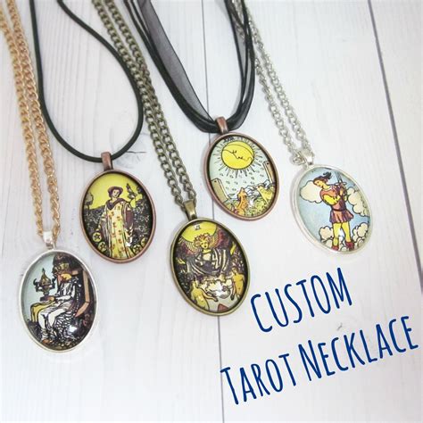custom tarot pendant necklace choose your card pendant and chain by