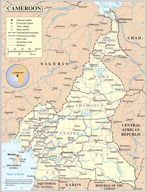 Carte Politique Cameroun