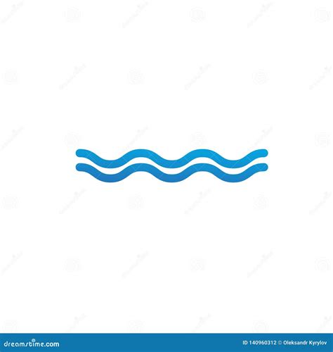 Waves Outline Icon Modern Minimal Flat Design Style Wave Thin Line