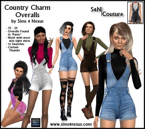 Country Charm Overalls At Sims 4 Nexus Sims 4 Updates