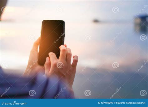 Woman Hand Using Smartphone Stock Image Image Of Corporate