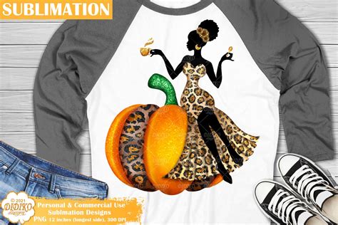 Pumpkin Woman Sublimation Black Woman Sublimation Didiko Designs