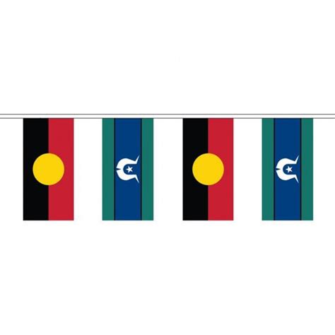 Aboriginal And Torres Strait Islander Flag Bunting 10 Meter Knitted Po