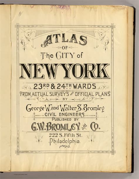 Title Page New York 23rd 24th Wards David Rumsey Historical Map