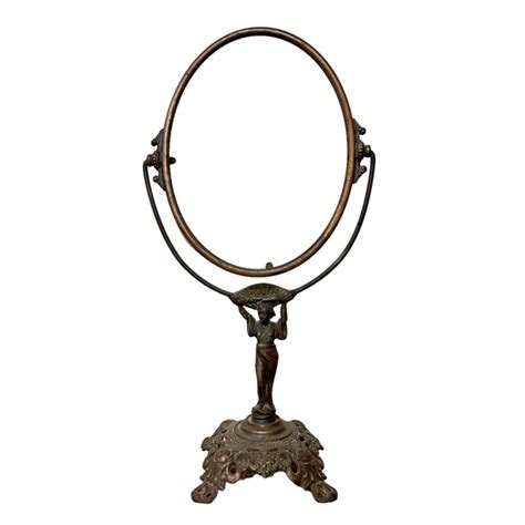 antique accents antique art nouveau brass vanity mirror geisha ornate pedestal stand