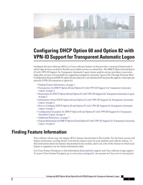 Pdf Configuring Dhcp Option 60 And Option 82 With Vpn Id