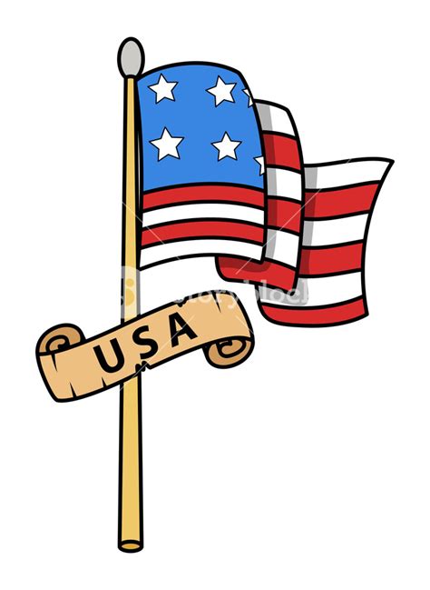 Usa Flag Cartoon Vector Illustration Royalty Free Stock Image Storyblocks