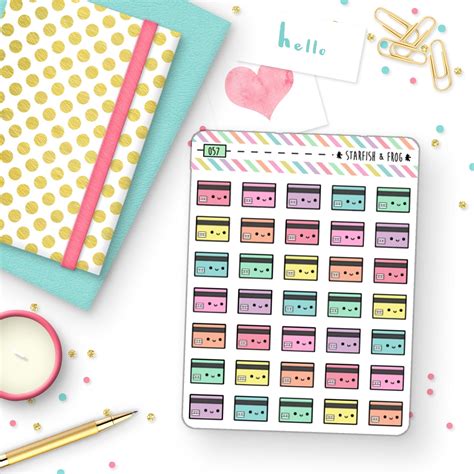 Tarjeta De Cr Dito Doodles Planner Pegatinas Sku Etsy