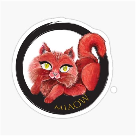 Fluffy Cat Miaow Sticker For Sale By Sashastaneva Redbubble