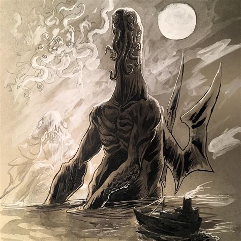 New Lovecraft Artwork Ive Been Working On A Gathering Of Cthulhu