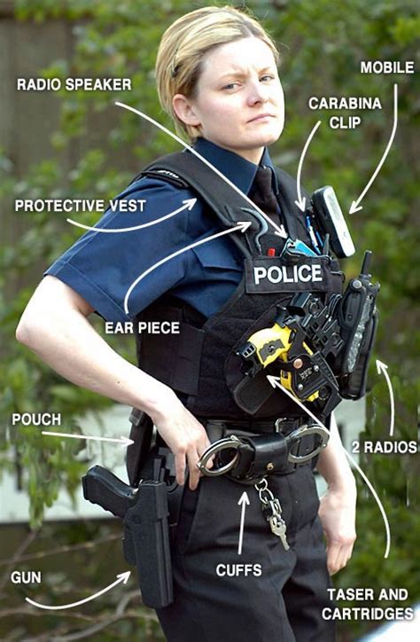 The Paramilitary Face Of A Policewoman Armed