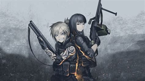 Anime Anime Girls Hellshock Machine Gun Hetza Wallpapers Hd