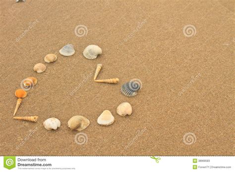 Love Heart Made Of Shells On Beach Stock Photo Image