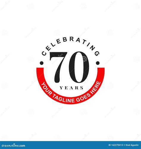70th Year Celebrating Anniversary Emblem Logo Design Template Stock
