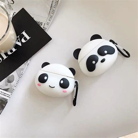 The airpods case cover holds the case tightly, keeping the case from falling off. Silicone cute Panda Chibi Animal Airpod Case waterproof ...