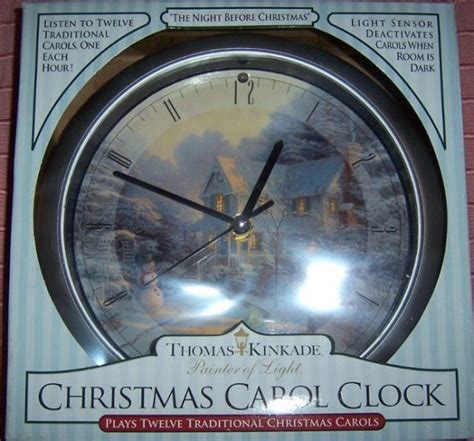 Thomas Kinkade Christmas Carol Clock 12 Carols