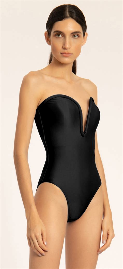 원피스 수영복 Deep V Swimsuit Vintage Black 브랜드 Adriana Degreas