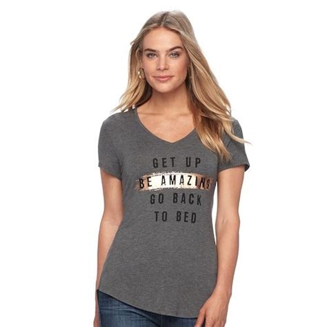 Womens Apt 9® V Neck Graphic Tee Women T Shirts For Women Casual Style