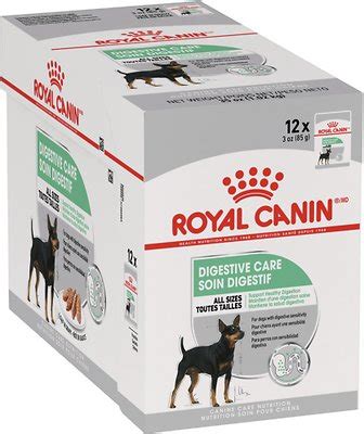 For dogs with food sensitivities, allergies or weight issues, we offer highly digestible formulas with hypoallergenic or limited ingredients to reduce itching and stomach upset, as well as special recipes for weight management. ROYAL CANIN Digestive Care Wet Dog Food, 3-oz pouch, case ...