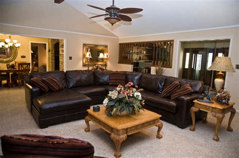 Living room and family room furniture. Ranch Style Home - Traditional - Living Room - Houston ...