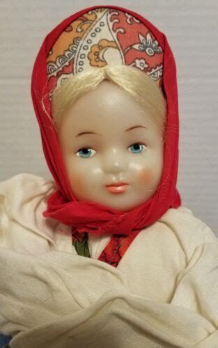 Vintage Russian Ussr Hard Plastic Face Tea Cozy Doll Blonde Samovar