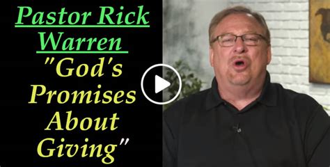 Pastor Rick Warren December 17 2021 Gods Promises About Giving
