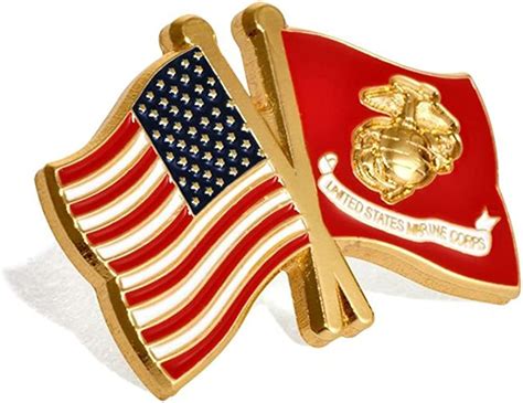 Marine Corps Veteran Old Glory Usa Flag Lapel Badge Pin Marine Corps