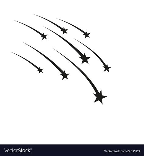 Star A Silhouette Falling Comets Royalty Free Vector Image