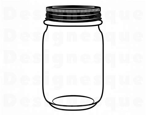 Mason Jar Svg Bottle Svg Mason Jar Clipart Mason Jar Files Etsy