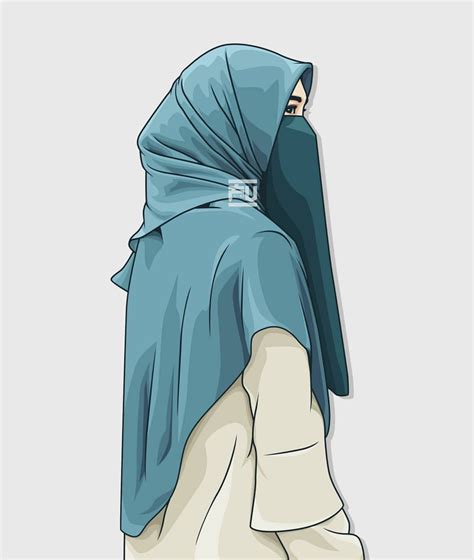 Vector With Coreldraw X7 Vector Hijab Niqab Gambar Gambar Kartun