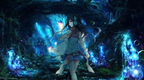 Download 1920x1080 Anime Girl Underwater Headphones