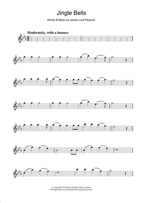 Jingle Bells Flute Solo Print Sheet Music Now