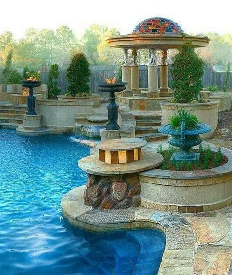 Roman Style Pool Beautiful Pools Luxury Swimming Pools Stone Mansion