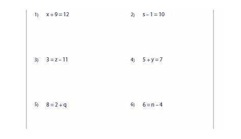 math equations worksheets for 6th grade