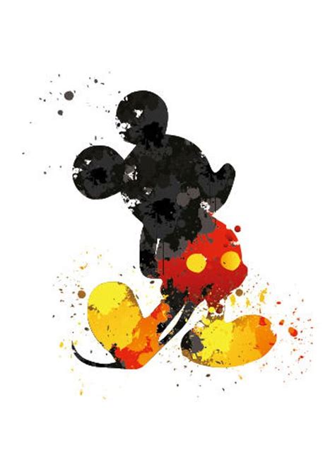 Mickey Mouse Mickey Mouse Watercolor Art Mickey Mouse Etsy Mickey