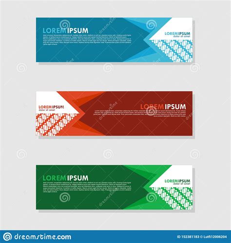 Creative Business Banner Background With Batik Pattern Vector Stock