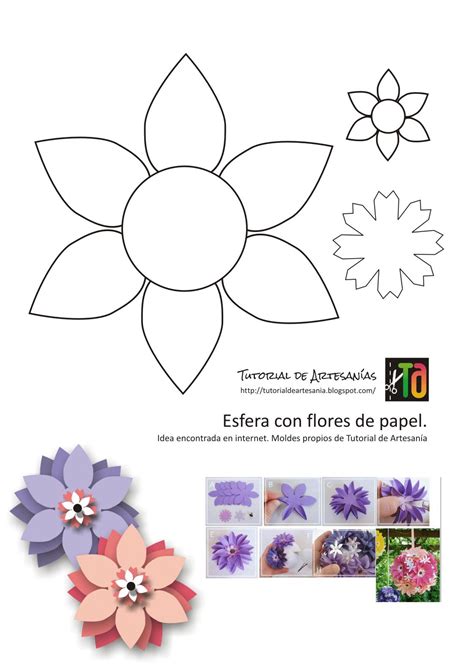 Moldes De Rosas De Papel Molde De Flor Enrolada E Ramo De Planta