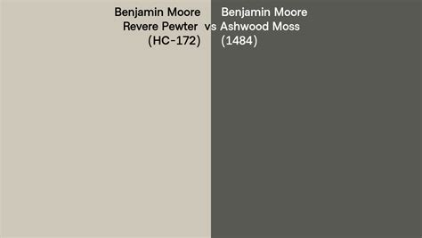 Benjamin Moore Revere Pewter Vs Ashwood Moss Side By Side Comparison