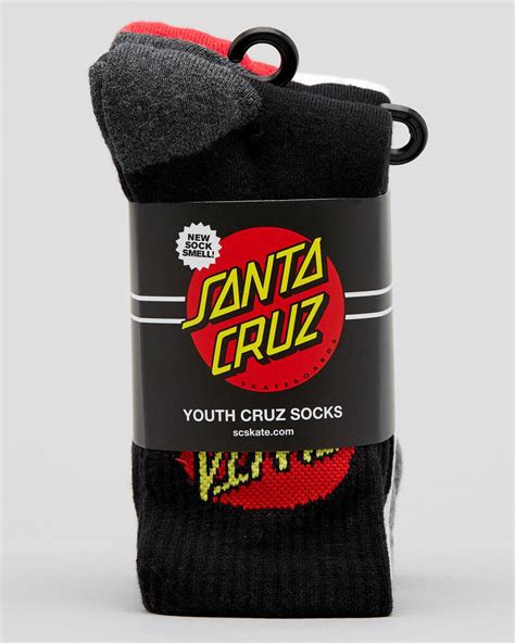 Santa Cruz Youth Cruz Socks 4 Pack In Assorted City Beach Australia