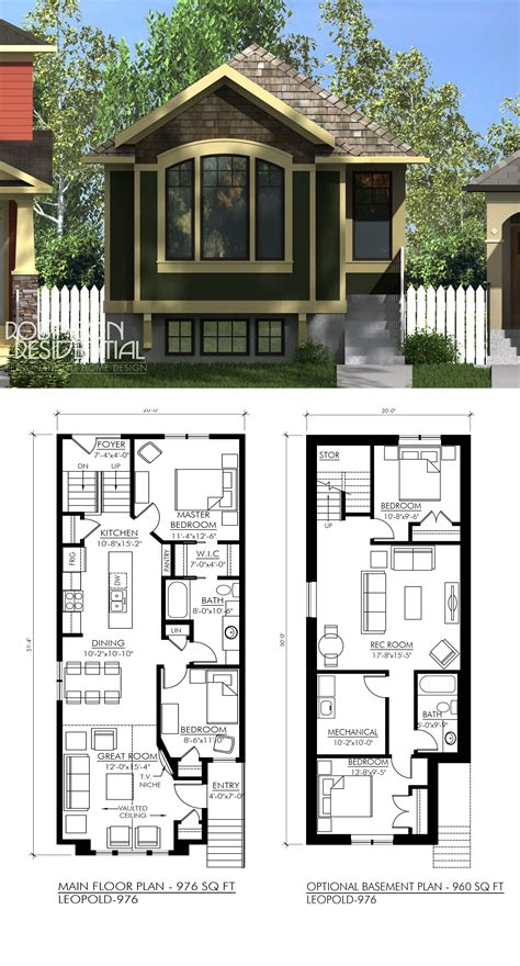 Craftsman Leopold 976 Robinson Plans Narrow Lot House Plans Dream
