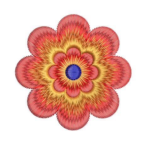 Colorful Flower Embroidery Design