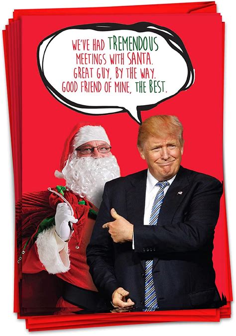 nobleworks 12 boxed funny christmas cards with envelopes donald trump humor holiday
